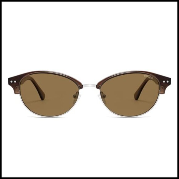 Polarized Oval Sunglasses with UV400 Protection, Plastic Frame main image 6